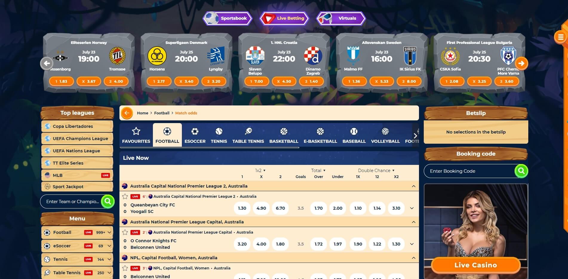 Wazamba Live Betting