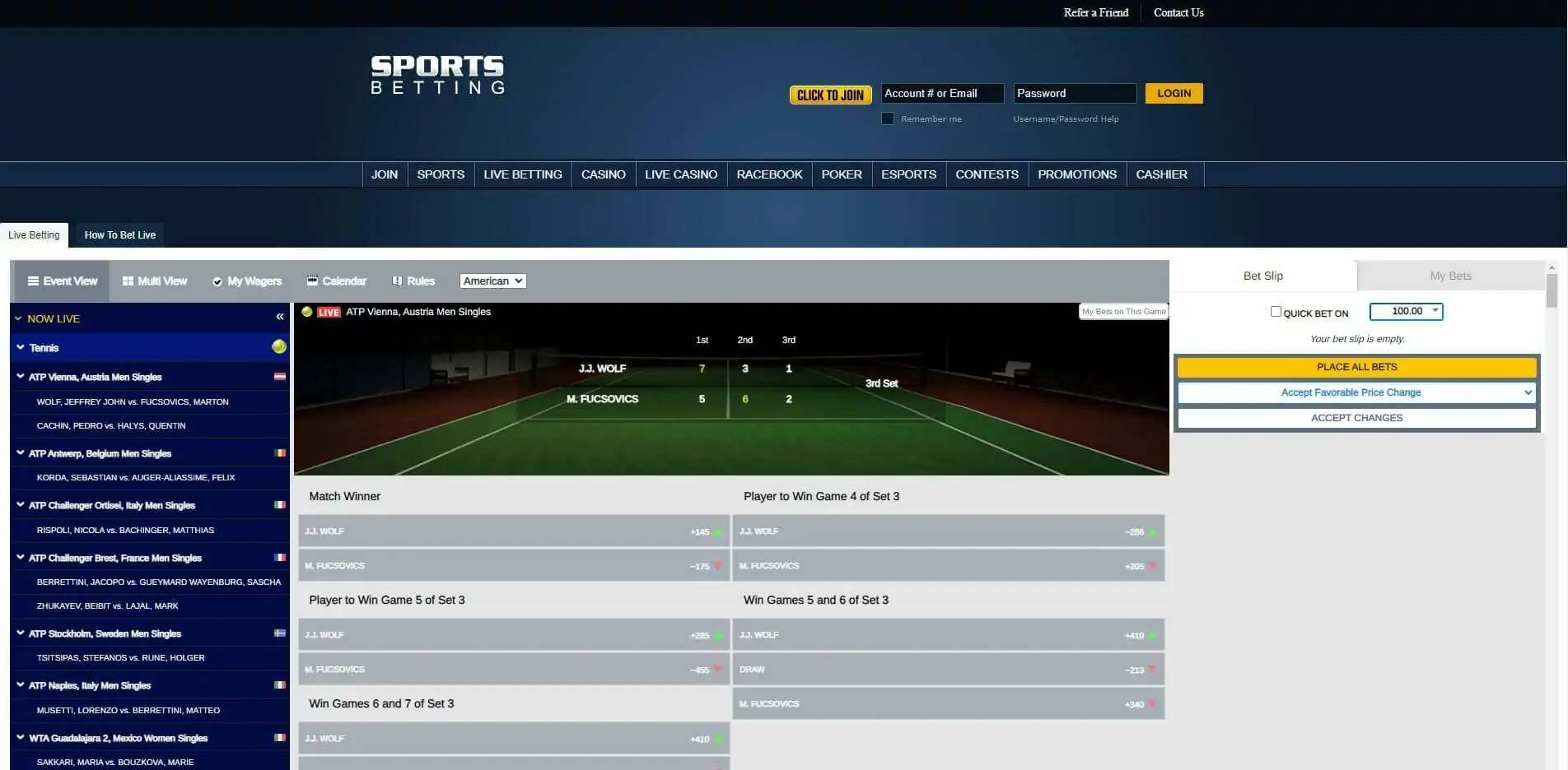 SportsBetting.ag Live Betting