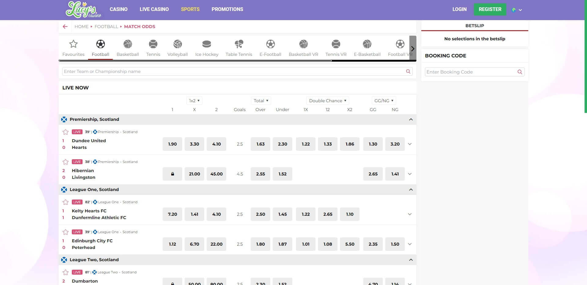 Lucys Casino Live Betting
